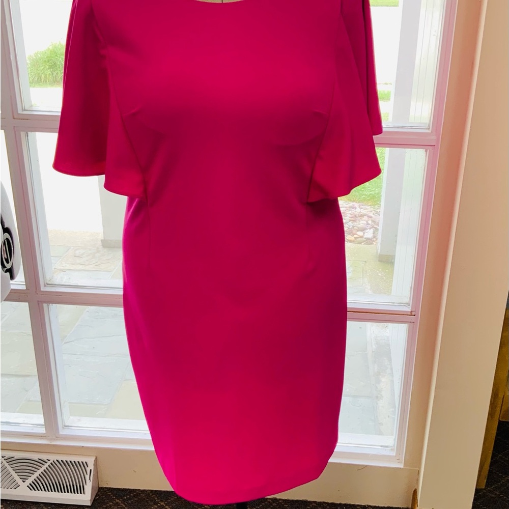 DKNY Fuchsia Long Sleeve Dress